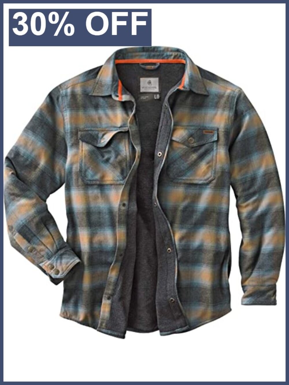 Mens Thermal Lined Shirt Jacket Insulated Shacket Plaid Snap Button Down